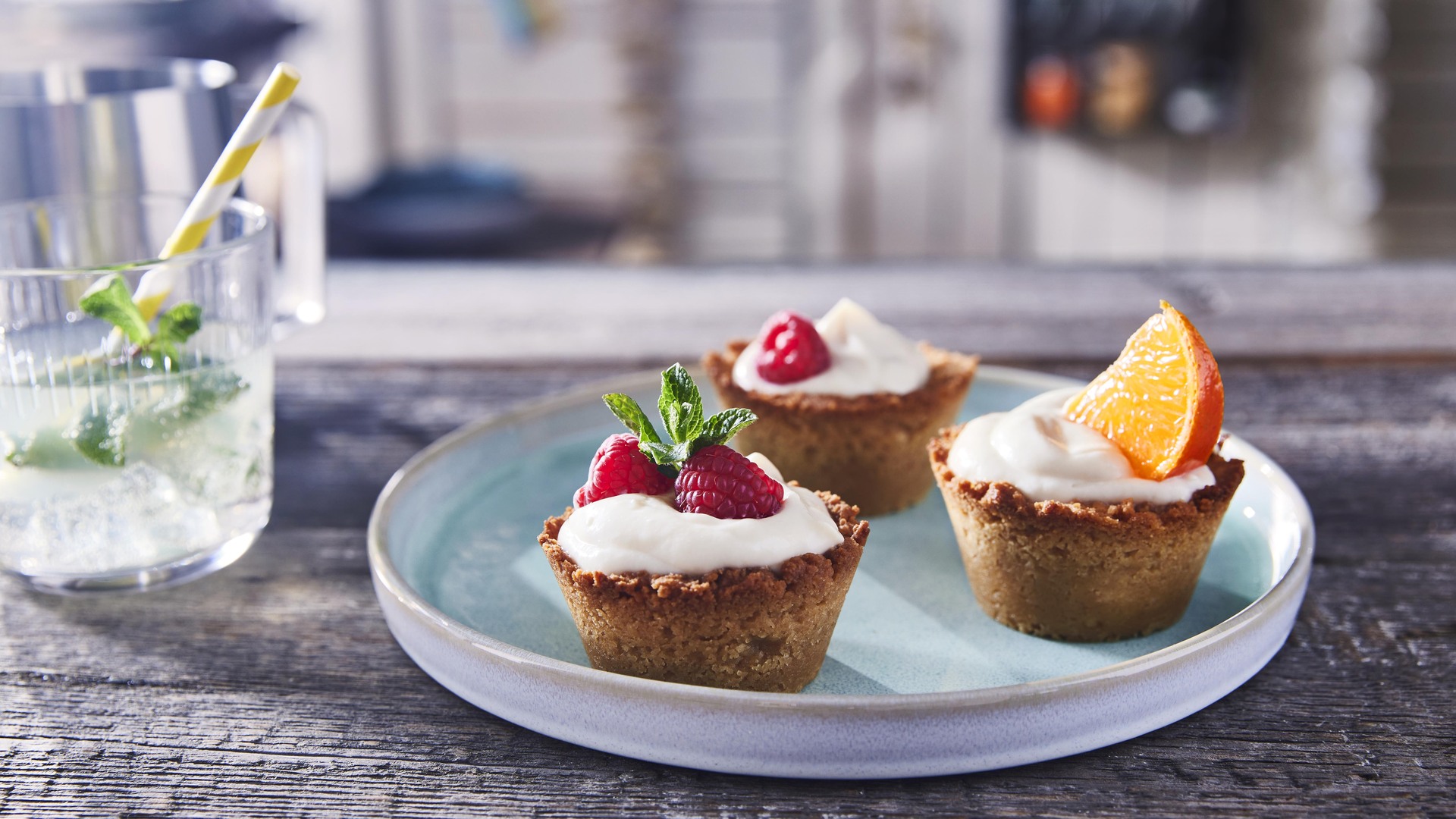 Käseküchlein mit Mandarinencreme-Füllung