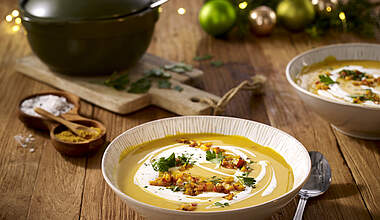 Würzige Kartoffel-Kürbis-Suppe