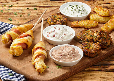 Norddeutsche Tapas-Platte mit 3erlei Aioli
