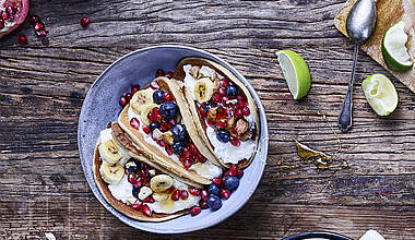 Protein Pancake-Tacos mit Limetten-Quark
