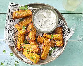 Corn Ribs: Gegrillte Maisrippchen mit Dip