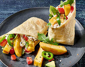 Schneller Veggie-Wrap: Grillkäse-Hotties mit Avocado & Aioli