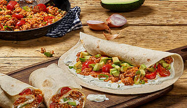 Hackfleisch-Tomaten-Wraps