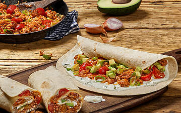 Hackfleisch-Tomaten-Wraps