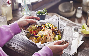 Loaded Smashed Potatoes mexikanische Art mit PaprikaQuark