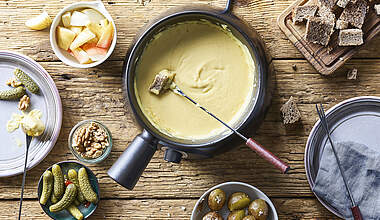 Würzig-kräftiges Käsefondue mit Weißwein