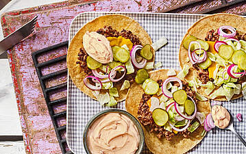 Feurige Taco Burger