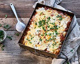 Vegetarische Lasagne mit proteinreichen Linsen