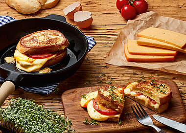 Herzhafter armer Ritter mit Müritzer Käse