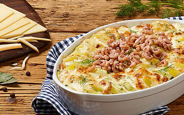 Pellkartoffelauflauf mit Krabben