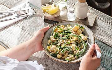 Vegane Creamy Pasta mit Kichererbsen