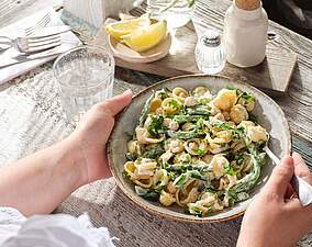 Vegane Creamy Pasta mit Kichererbsen