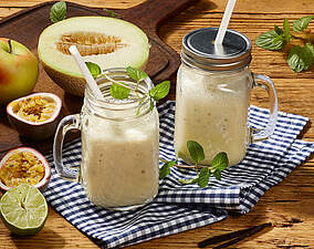 Rezept für Melonen-Zitrus-Smoothie mit Minze Melonen-Zitrus-Smoothie mit Minze