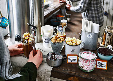 Hot Chocolate mit Karamell & Popcorn
