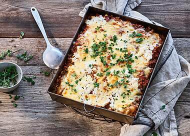 Vegetarische Lasagne mit proteinreichen Linsen
