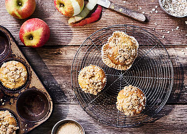 Saftige Apfel-Zimt-Hafer-Muffins