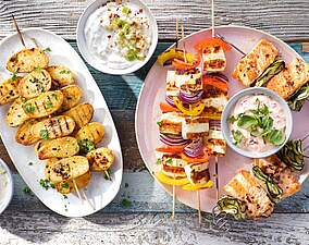 Rezept für Grillspieße mit schnellen Dips Grillspieße mit schnellen Dips