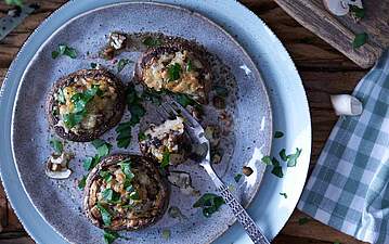 Käse gefüllte Champignons vegetarische Art