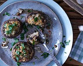 Käse gefüllte Champignons vegetarische Art