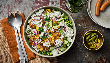 Smashed Potato Salat mit FrühlingsQuark
