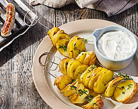 Rezept für Spiralkartoffeln mit Zaziki Spiralkartoffeln mit Zaziki