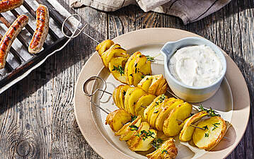 Spiralkartoffeln mit Zaziki