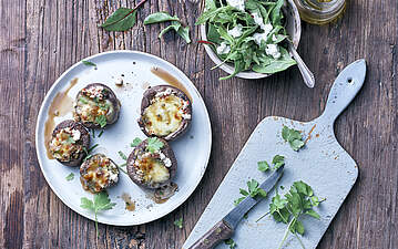 Gefüllte Frischkäse-Champignons