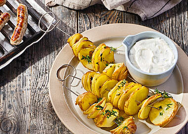 Spiralkartoffeln mit Zaziki