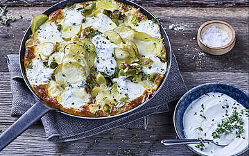 Vegetarische Kartoffel-Lauch Frittata