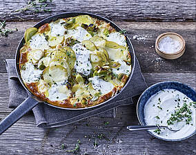 Vegetarische Kartoffel-Lauch Frittata