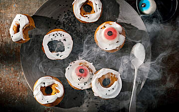 Spooky Pumpkin Spice Baked Donuts