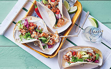 Vegane BBQ-Blumenkohl-Wraps