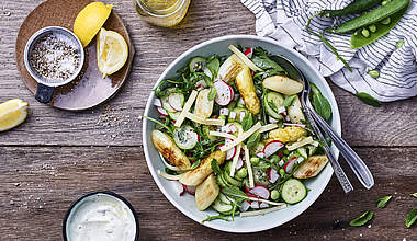 Spargelsalat mit Rahmkäse und Bärlauch Dressing