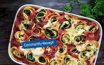 Überbackene Hähnchen-Wraps mit Risoni-Nudeln