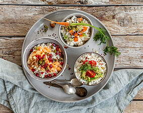 3 schnelle Protein-Bowls mit körnigem Frischkäse