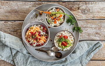 3 schnelle Protein-Bowls mit körnigem Frischkäse