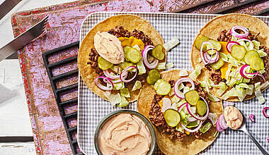 Feurige Taco Burger