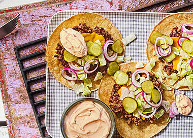Feurige Taco Burger