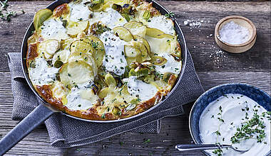 Vegetarische Kartoffel-Lauch Frittata