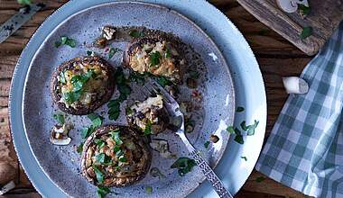Käse gefüllte Champignons vegetarische Art