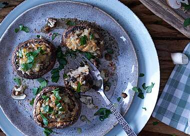 Käse gefüllte Champignons vegetarische Art