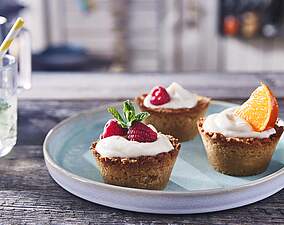 Käseküchlein mit Mandarinencreme-Füllung