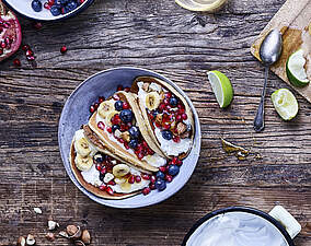Protein Pancake-Tacos mit Limetten-Quark