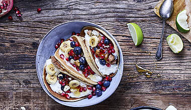Protein Pancake-Tacos mit Limetten-Quark