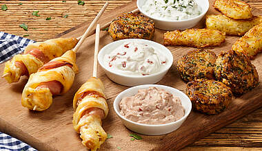 Norddeutsche Tapas-Platte mit 3erlei Aioli