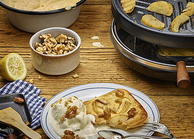 Süßes Apfel-Walnuss-Raclette