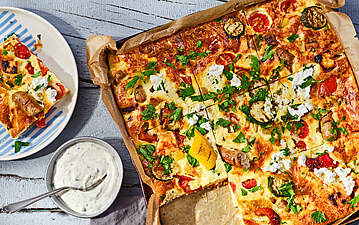 Proteinreiche Frittata mit Körnigem Frischkäse