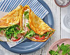 Low Carb Protein Wraps mit Schinken