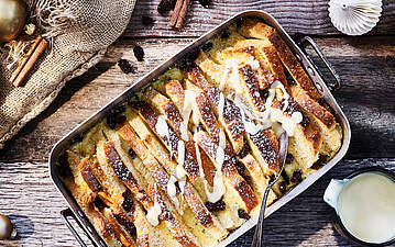 Englischer Brotpudding mit Zimt