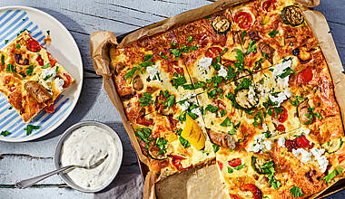 Proteinreiche Frittata mit Körnigem Frischkäse